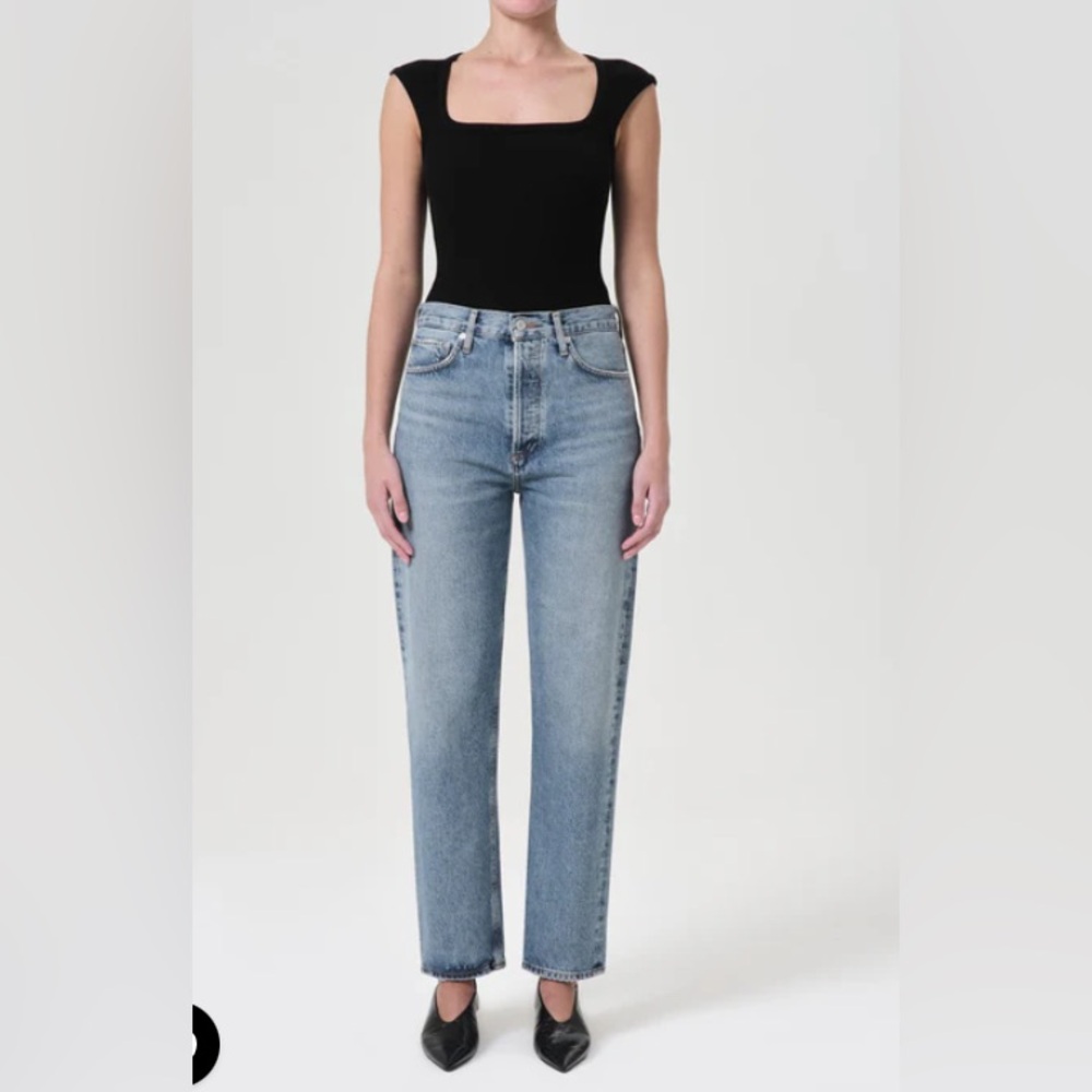 AGOLDE 90's Pinch Waist High Rise Straight Jeans in Navigate Size 24 Button Fly - Picture 3 of 16